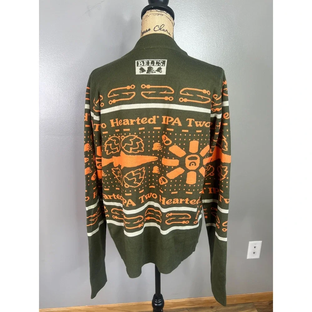 Bell's Brewery Two Hearted IPA Knit Cardigan size small beer craft